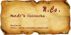 Matók Csinszka névjegykártya